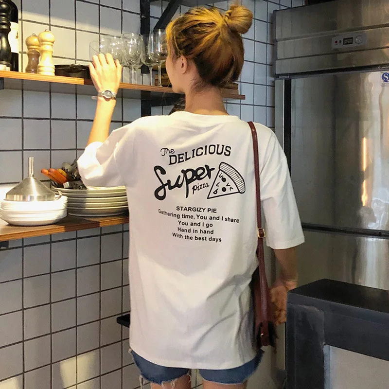 

Mr.nut 2019 summer Korean version of the new women's white short-sleeved t-shirt female print tshirt