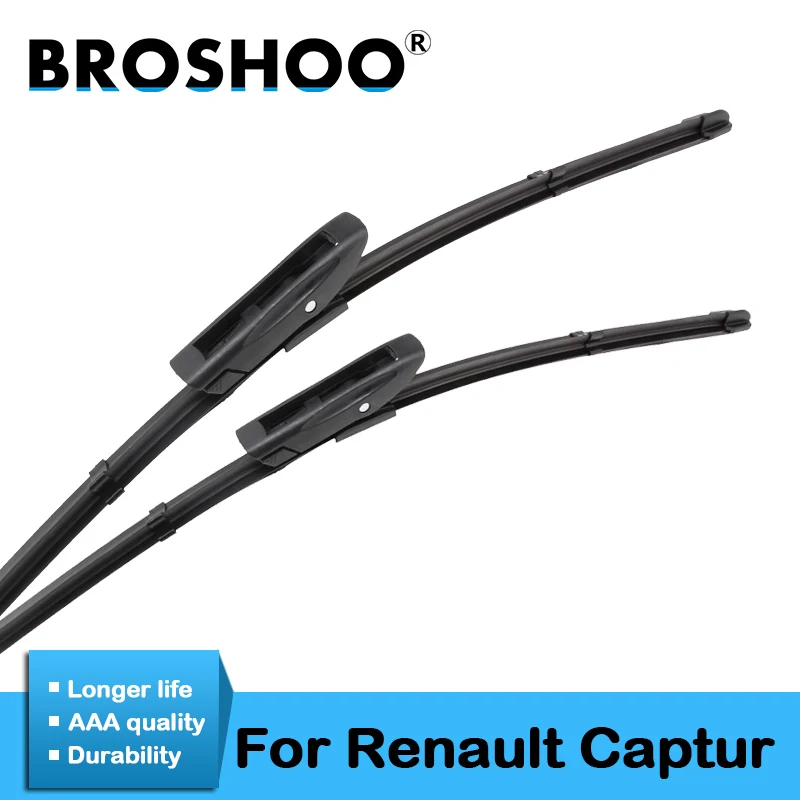 

BROSHOO Car Windscreen Wiper Blades Natural Rubber For Renault Captur 26"&14" ,2013 2014 2015 Fit Bayonet Arm Auto Accessories