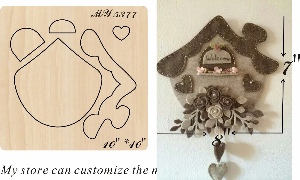 

Grey house pendant accessories wooden die Regola Acciaio Die Misura (MY )