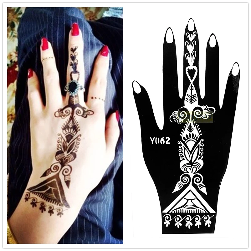 1 шт. Mehndi хна блеск временная татуировка трафарет бумажный шаблон боди арт