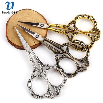 

Blueness 1Pcs Stainless Steel Scissors European Antique Floral Sewing Shears Cut Nail Stickers Needle Scissors Tools For Beauty