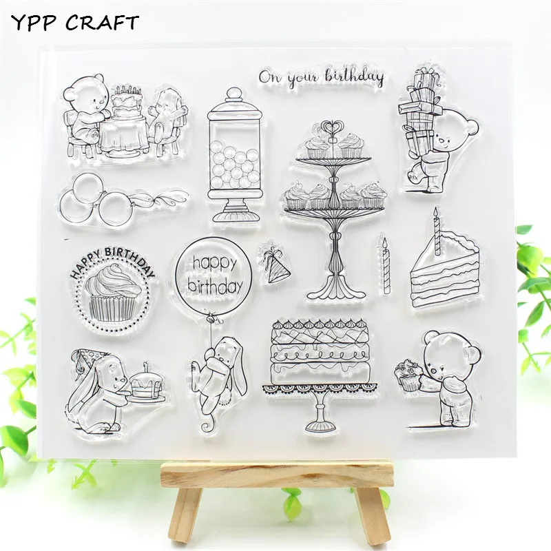 YPP CRAFT Happy Birthday Transparent Clear Silicone Stamps for DIY Scrapbooking/Card Making/Kids Crafts Decoration Supplies 770 | Дом и сад