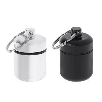 

Mini Portable Aluminium Alloy Waterproof Sealing Pill Box Bottle Holder Outdoor Keychain Drug Container Medicine Case