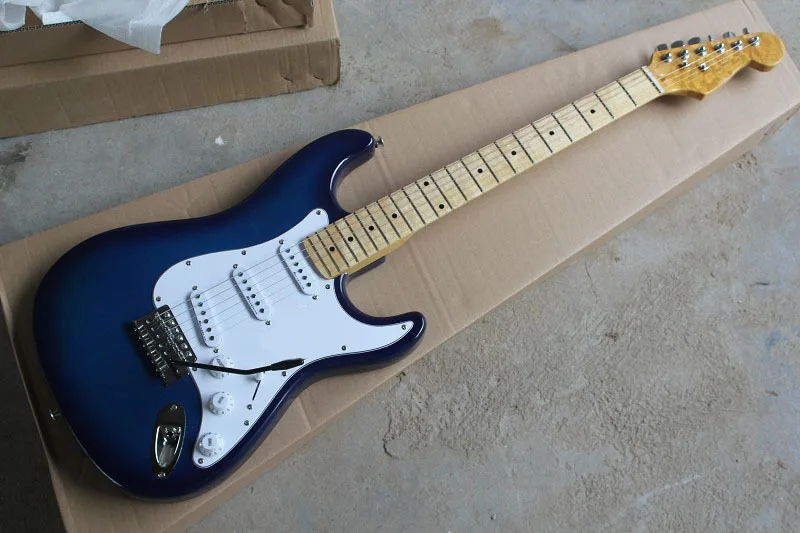 

Chinese Factory musical Instruments Custom NEW ST Electric Guitar blue color 725