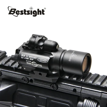 

X400 Handgun LED Weapon Flashlight With Red Laser Sight For Rifle Scope Hunting Flashlight Night Riflescope