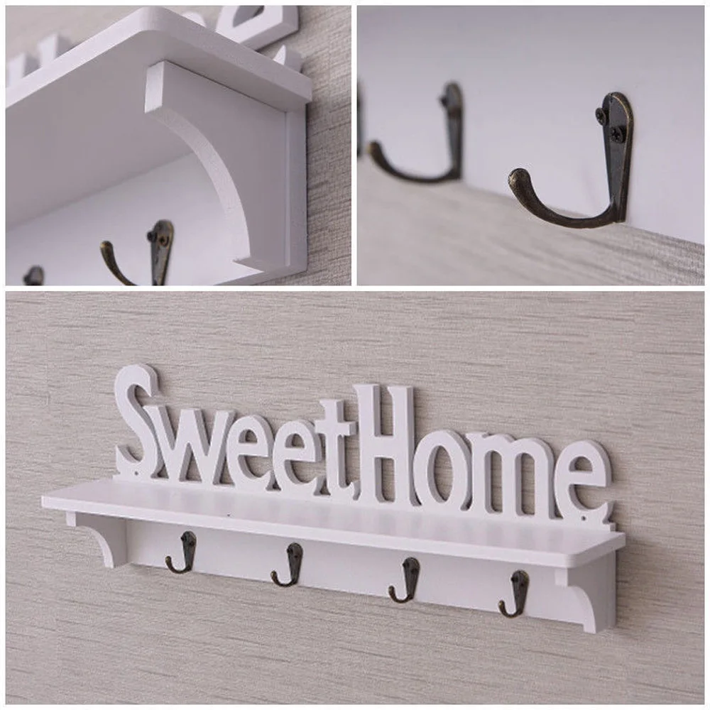 

Sweet Home Wood-Plastic Wall Hooks House Storage Key Hanger Wall Mounted High Quality Material