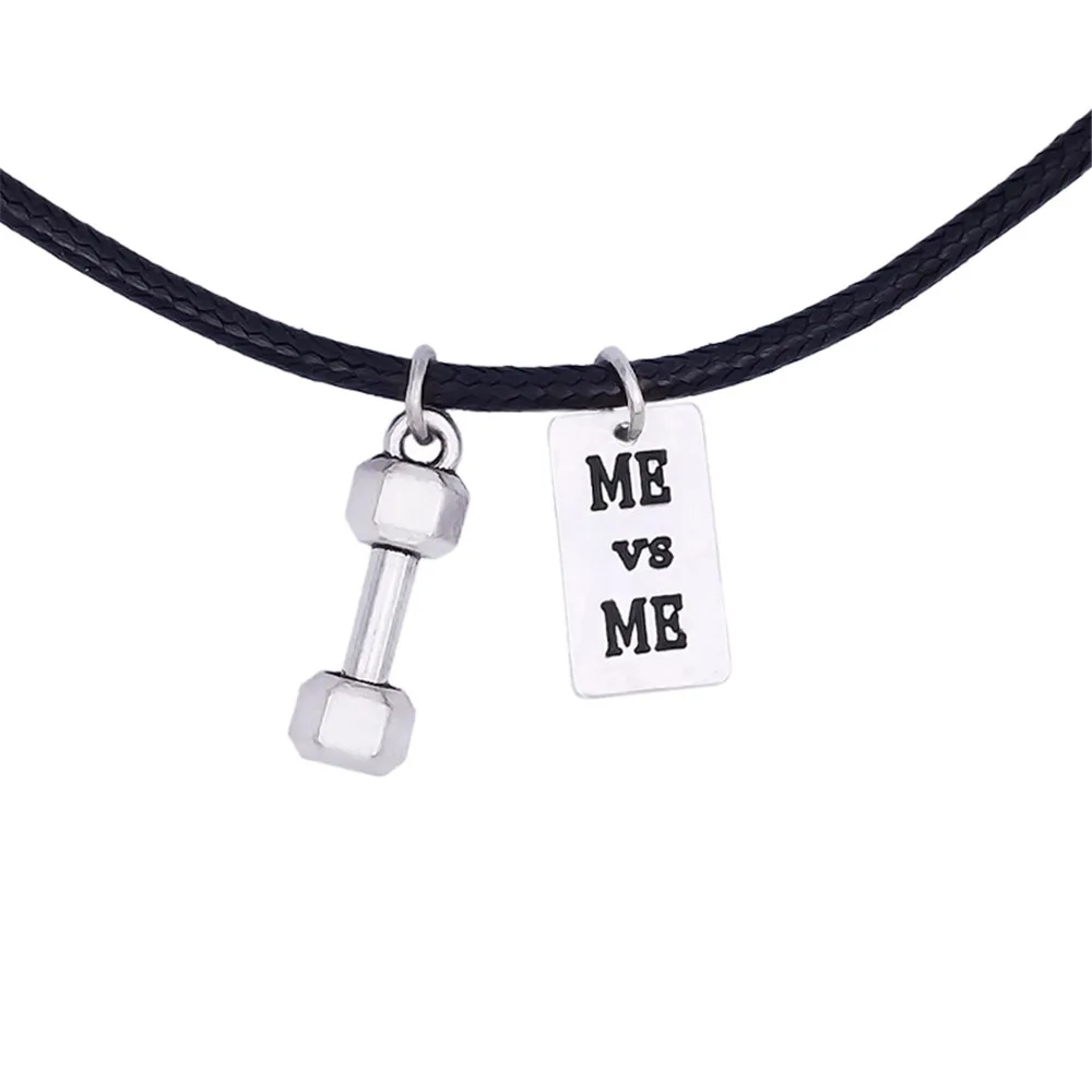 Metal Alloy Gym Sports Weight Lifting Barbells Hand Stamped Tags Charms