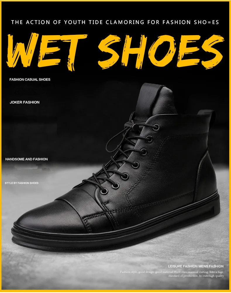 preto sapatos de inverno homens botas quentes com pele
