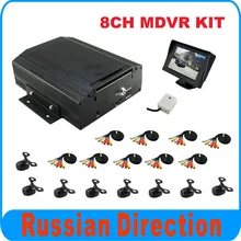 8CH CAR DVR kit with 8pcs rear view mini cameras