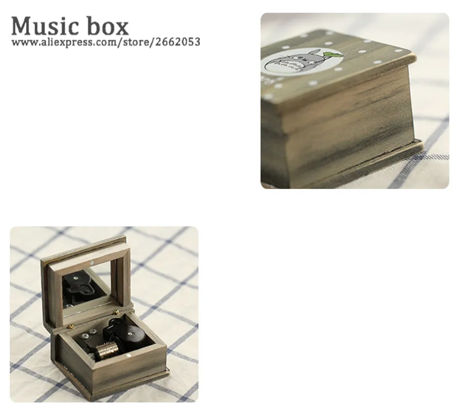 2017 caja de música Totoro de madera Vintage Anime Totoro figura madera manivela caja de música colección niños juguetes regalo de Navidad 2017 caja de música Totoro de madera Vintage Anime Totoro figura madera manivela caja de música colección niños juguetes regalo de Navidad