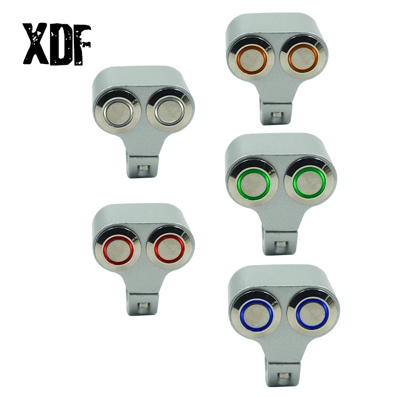

7/8'' 22mm Motorcycle Switches Handlebar Mount Headlight Hazard Brake Fog Light Start Kill Switch ON-OFF Buttons with Indicator