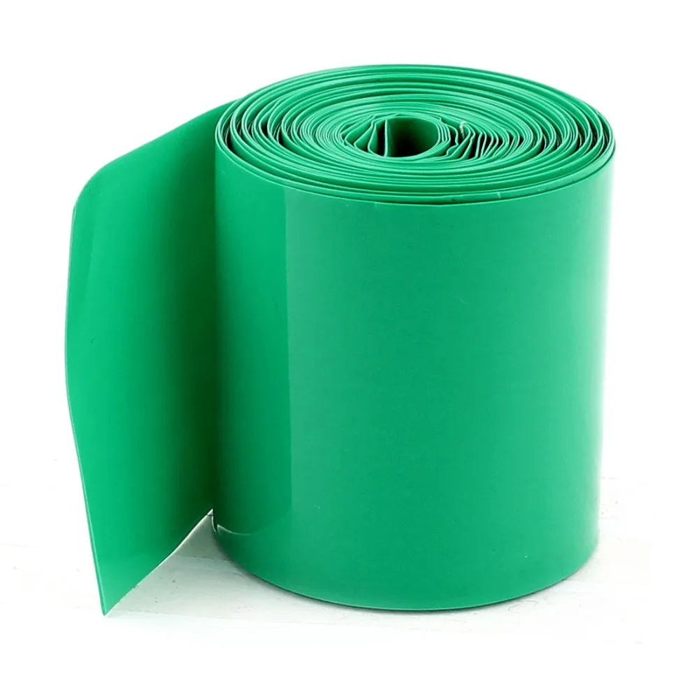 

5Meters 16Ft 50mm Flat Width Dark Green PVC Heat Shrinkable Tubing Heatshrink Wrap Cover for Double 18650 Battery