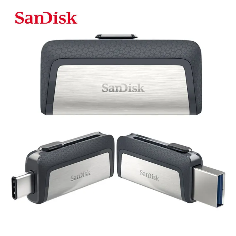 SanDisk type-C USB 3,1 двойной интерфейс OTG флеш-накопитель 256 ГБ 128 Гб 64 ГБ 32 ГБ 16 ГБ ультра двойной накопитель USB 3,1 type-C до 150 м/с