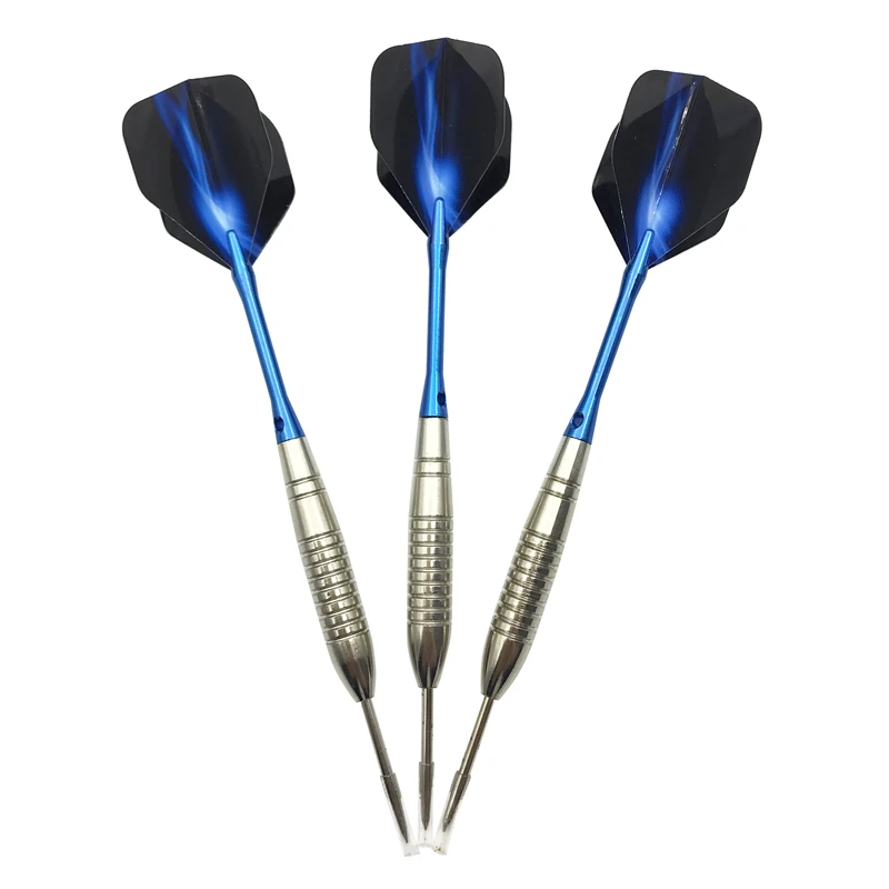 Yernea High-quality 3Pcs Steel Tip Darts 22g Standard Hard Darts Throwing Sports Games Blue Aluminum Shafts Dart Flights