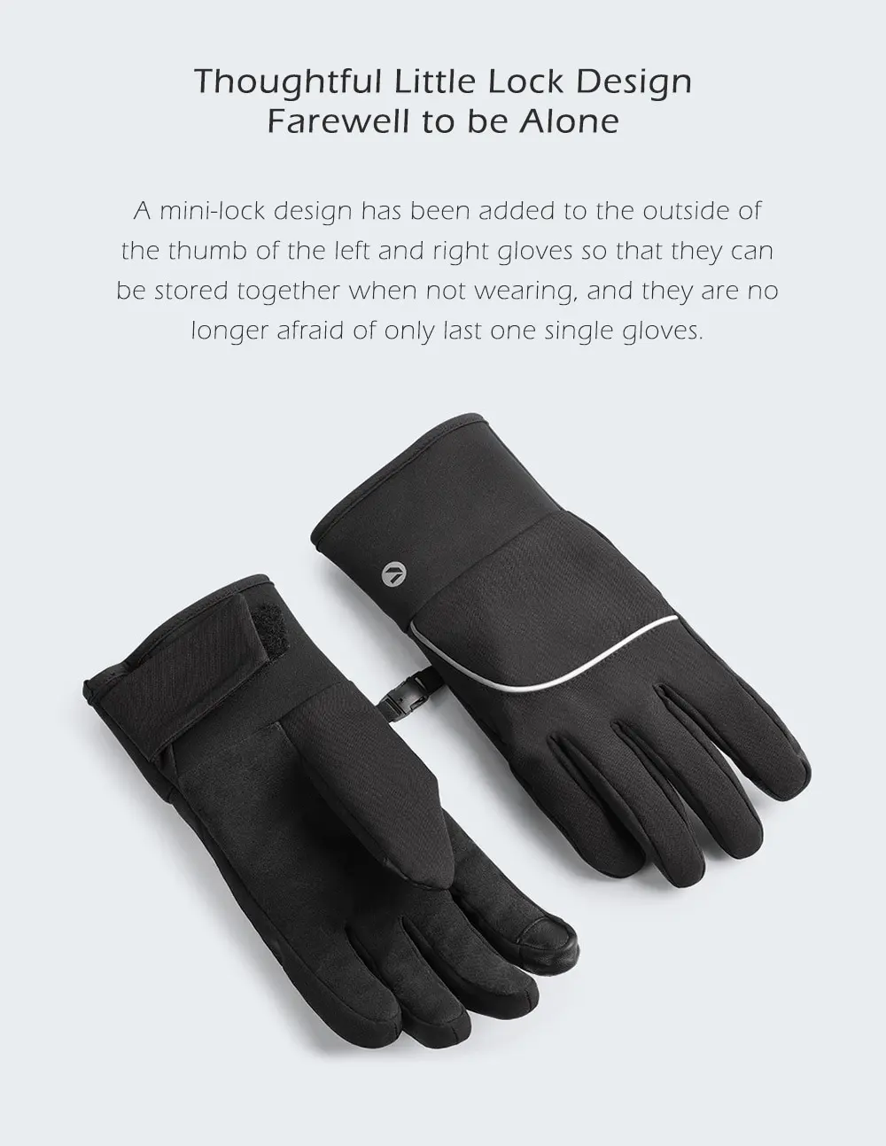 Xiaomi youpin QIMIAN Outdoor Plus Velvet Warm Touch Screen Gloves- Black M