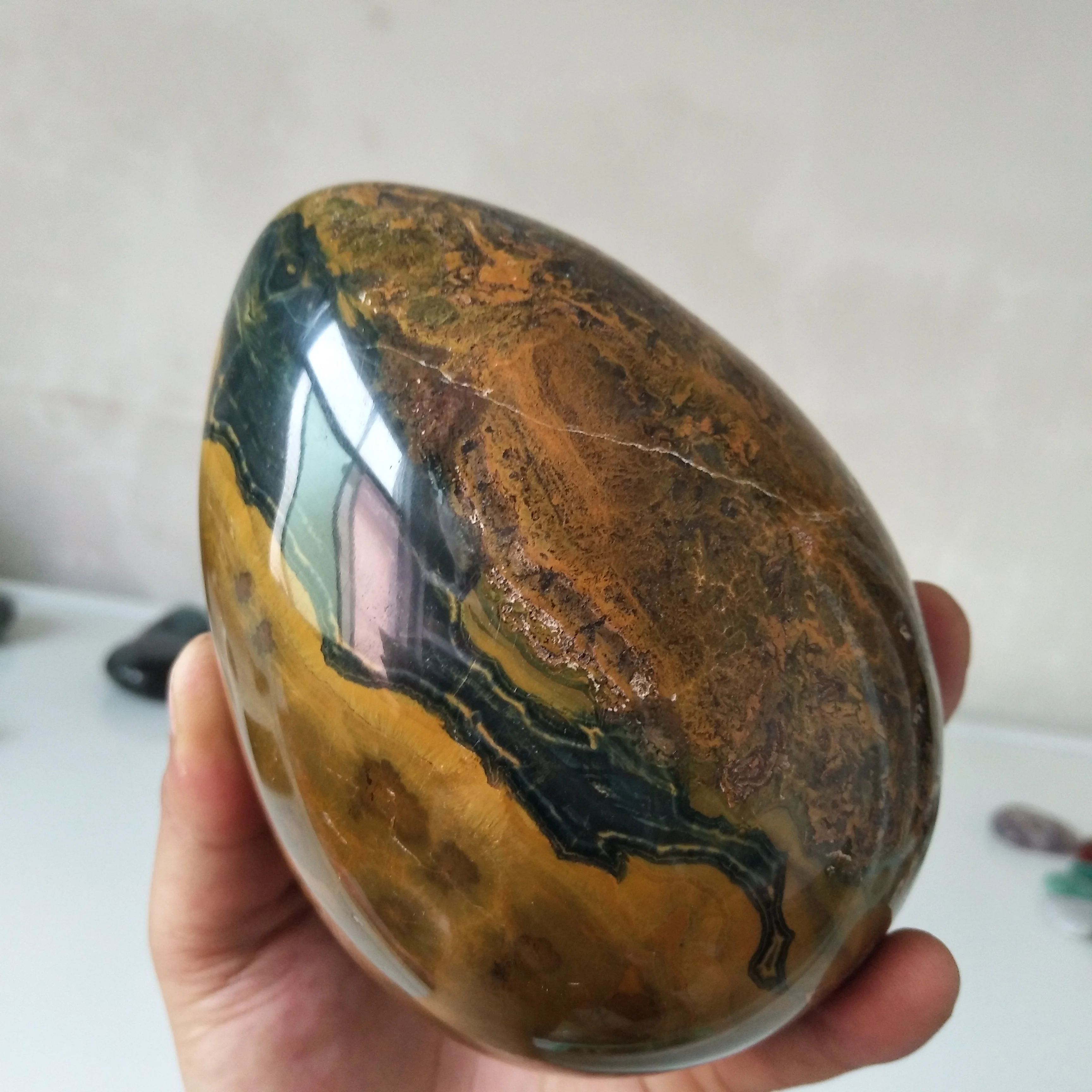 

2pcs Oversized stone ocean jasper crystal egg home decoration feng shui chakra treatment crystals