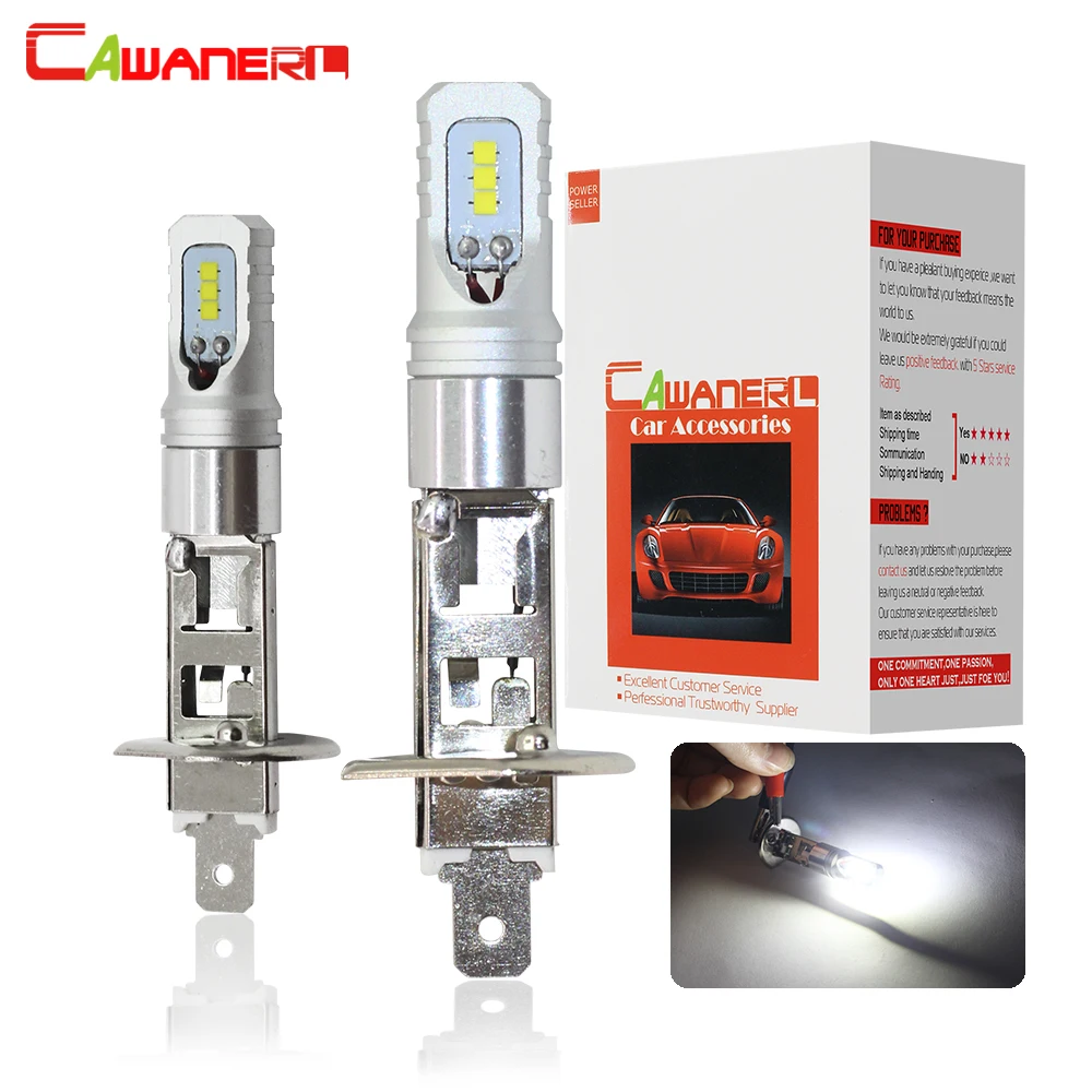 Cawanerl H1 LED Bulb 80W 3200LM Each Set Car Fog Light DRL Daytime Running font b
