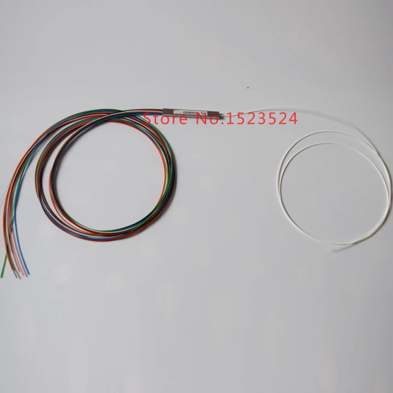 

Free Shipping 10pcs/lot 1X8 Blockless 8 color PLC Splitter 900um Steel Tube 1*8 Mini Optical Fibra Splitter Without Connector