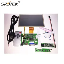 Srjtek7″ inch LCD Panel Digital LCD Screen + Touch screen and Drive Board(HDMI+VGA+2AV) for Raspberry PI Pcduino Cubieboard