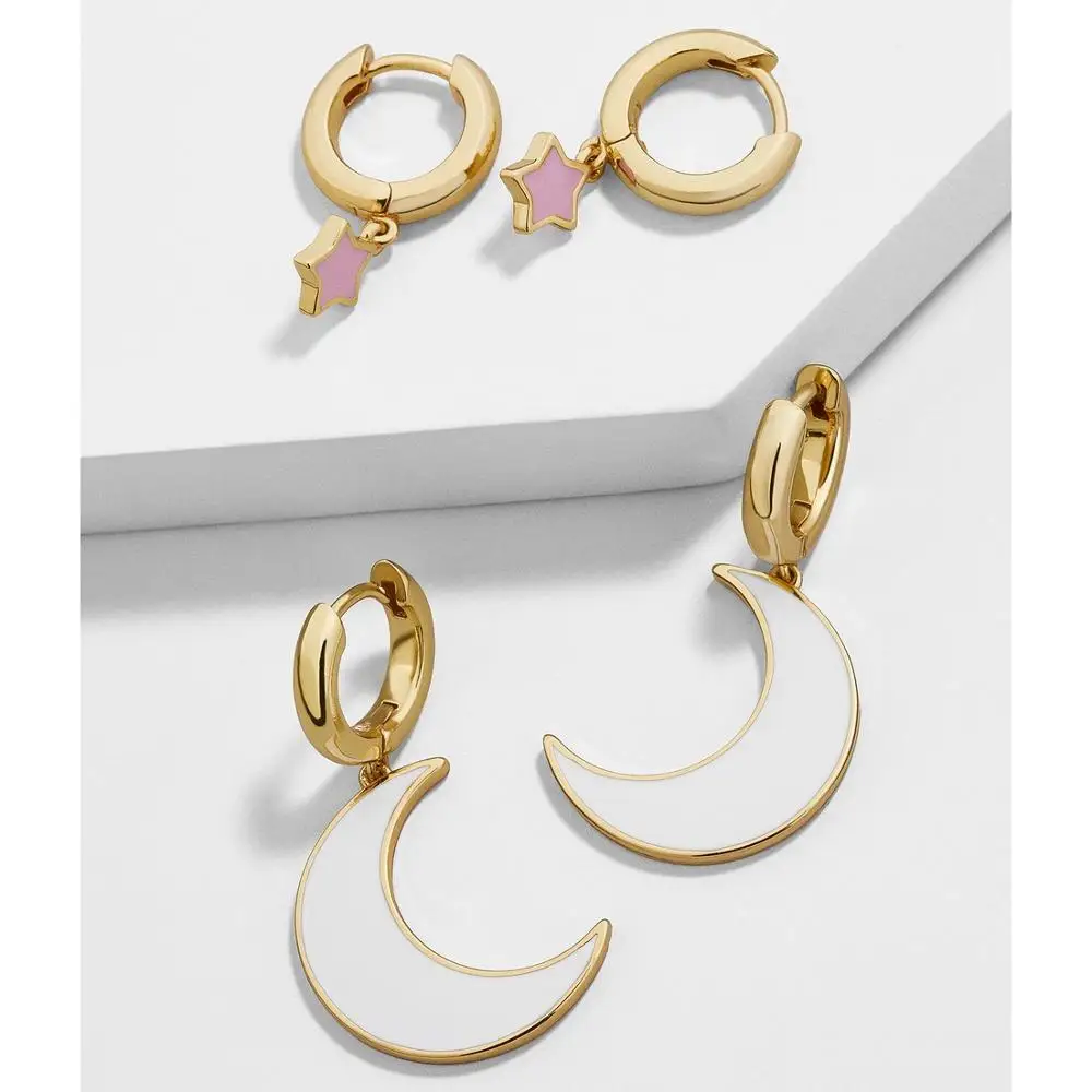 

Sloong New Star Hoop Earrings for WomenEnamel Gold Hoop Earrings jewelry Endless Earrings gift Drop shipping