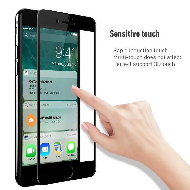 4D Экран протектор для iPhone 7 nyfundas закаленное Стекло от края до полное покрытие iPhone7