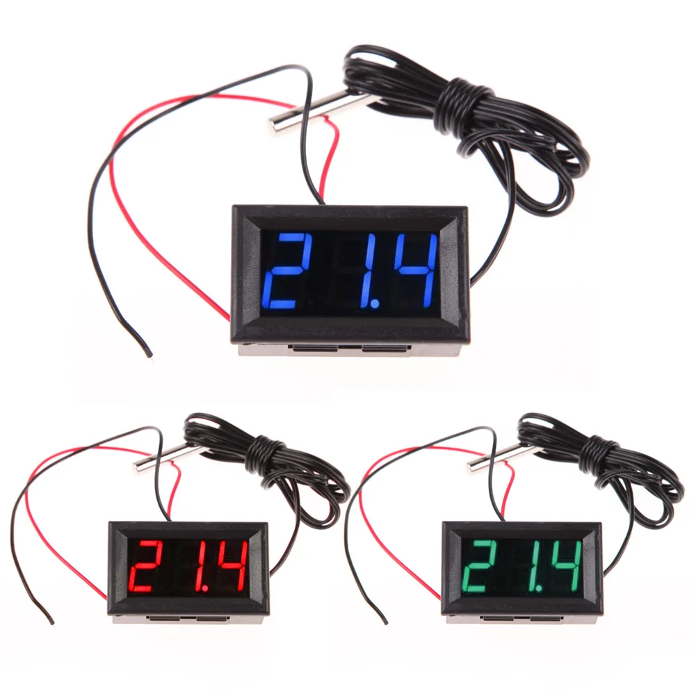 DC12V 50110C High Accuracy Digital Temperature Meter+1M Probe 0.56