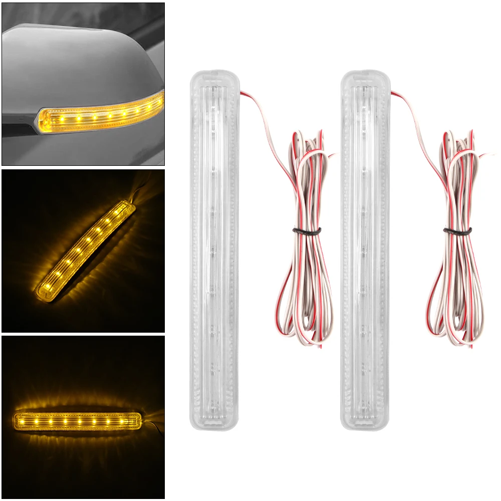 

9LED Car LED Turn Signal Flexible Single Row Anti-collision Tape Lamp 2PCS Flexible Car Fog Lamps