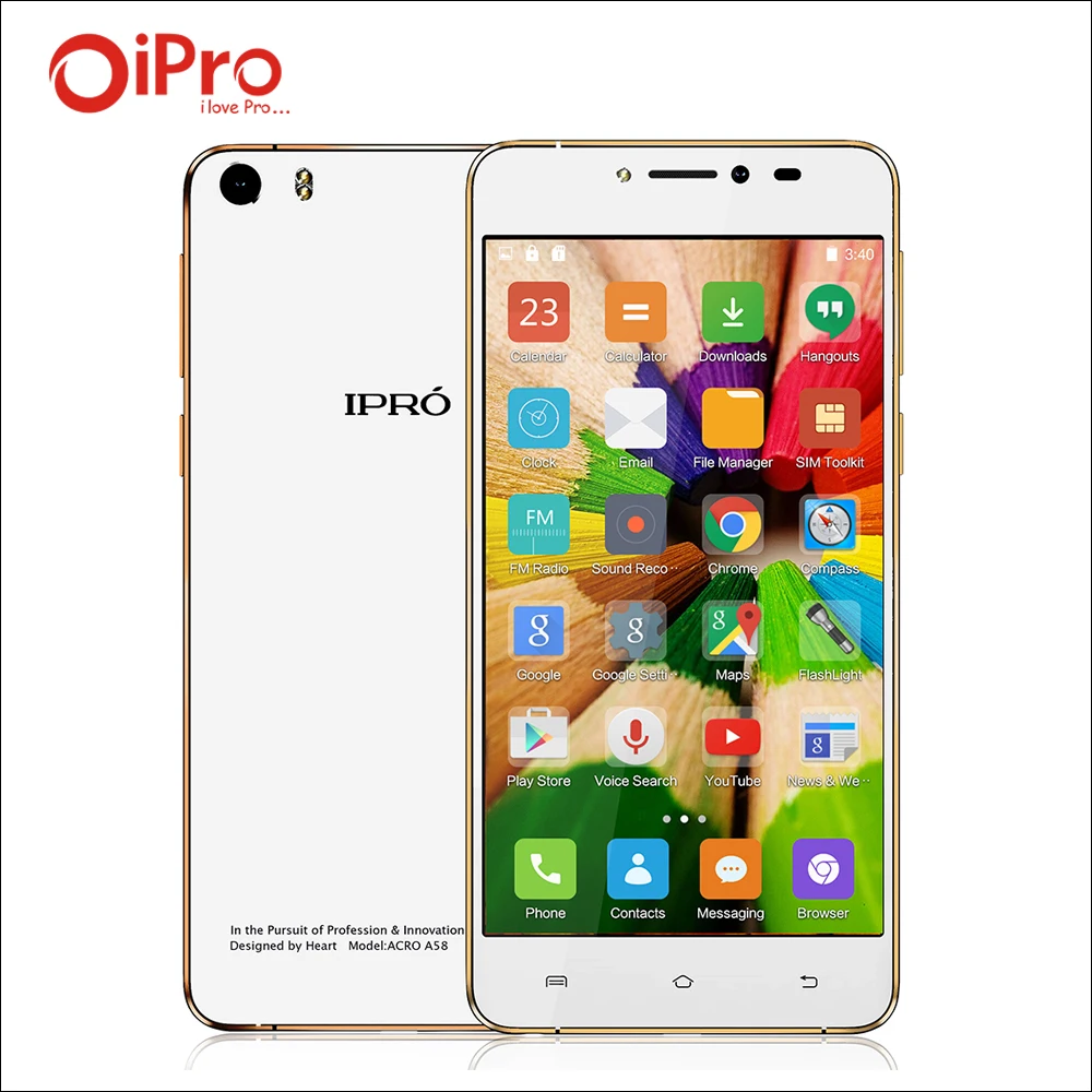 IPRO A58 5.85mm Ultra-thin Mobile Phone 5.0inch MTK6582 Celular Android 5.0 Smartphone 2G RAM + 16G ROM 13MP Cell Phones