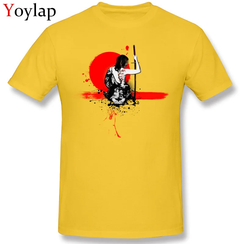 Hot Sale Design Short Sleeve Tops T Shirt Trash PolkaFemale Samurai Summer Fall O Neck Pure Cotton Men's T-shirts Design Clothing Shirt yellow
