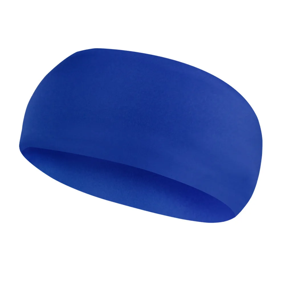 Женская Мужская спортивная повязка от пота на голову для йоги, спортзала, повязка для волос, эластичная резинка для волос, тюрбан, повязка на голову для спорта#2W - Цвет: Синий