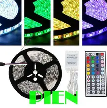 5m 5050 RGB led strip fita de led tape 300 LEDs diode feed tiras lampada non waterproof 12V+44 key rgb controller Free Shipping