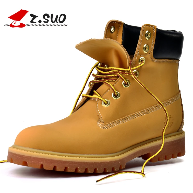 

Z.Suo Brand 2018 New Men's Boots Autumn Work Shoes Yellow Winter Casual Fashion Men Work Boots Black White Spring Boots Q10061B