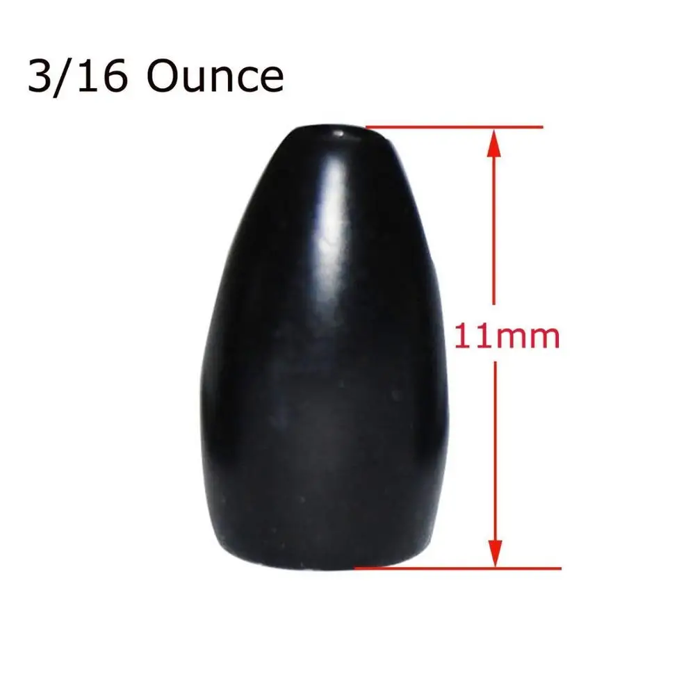 Гиена 5 шт Вольфрам пуля грузило для Техас установки черный Пластик весов Worm литья Банк грузила - Цвет: 3 16  OZ