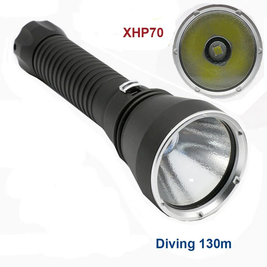 Super Brightness CREE XHP70 LED Light 4000 Lumens Diving Flashlight Tactical 26650 Torch