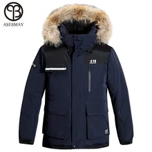 Asesmay, Новое поступление, мужские зимние куртки, 90% белый утиный пух, парки, пальто для мужчин, зимняя Толстая теплая куртка с капюшоном, натуральный мех, верхняя одежда