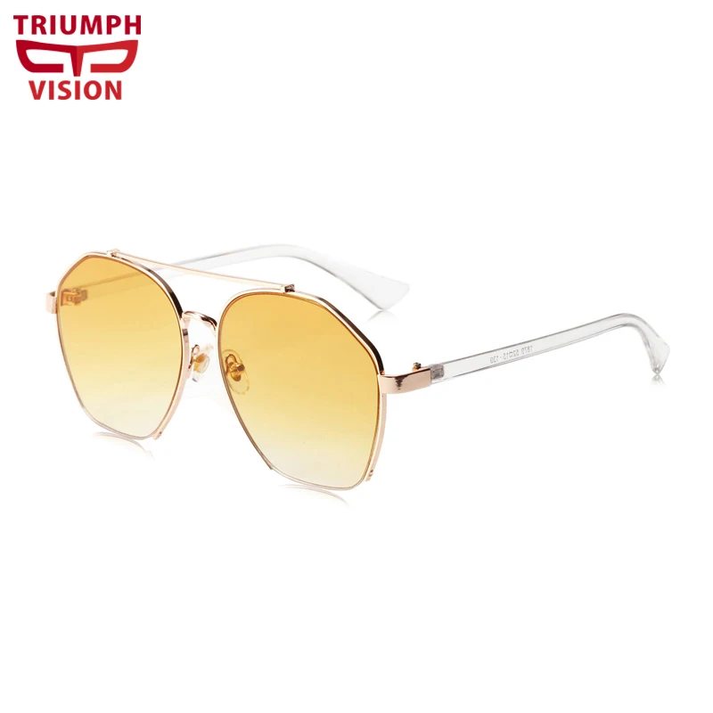 Солнцезащитные очки TRIUMPH VISION для женщин, полуоправы, стильные оттенки, модные градиентные коричневые дизайнерские солнцезащитные очки, женские новые - Цвет линз: 002