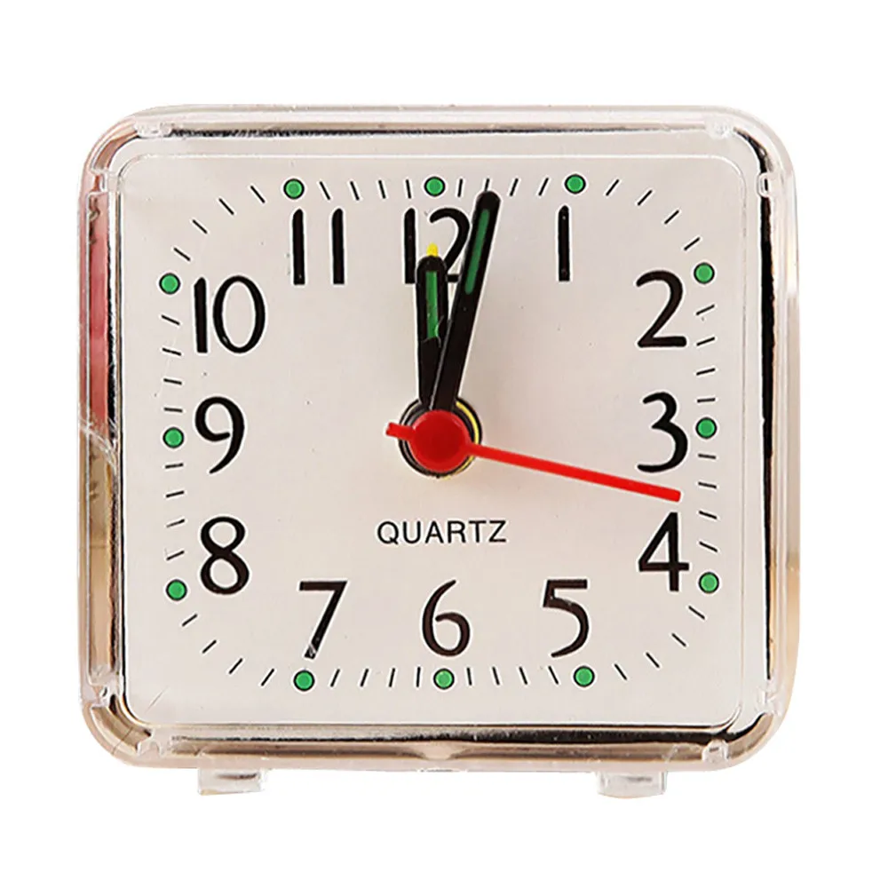 

New Square table clock Small Bed Compact Travel Quartz Beep desk Clock Cute Portable electronic desk clock#T2
