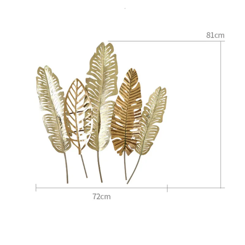 Золотой кованый лист пальмы гостиной светильник Роскошная Настенная Декорация трехмерная крыльцо Ресторан настенный светильник R1342 - Цвет: Цвет: желтый