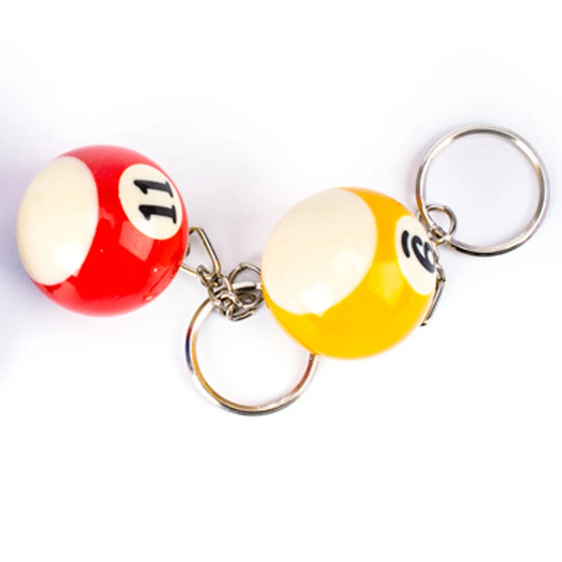 New 16PCS/a Lot billiards Key Chain New resin Pendant Keychain Fashion Car Key Holder female Bag Charm Accessories K1656