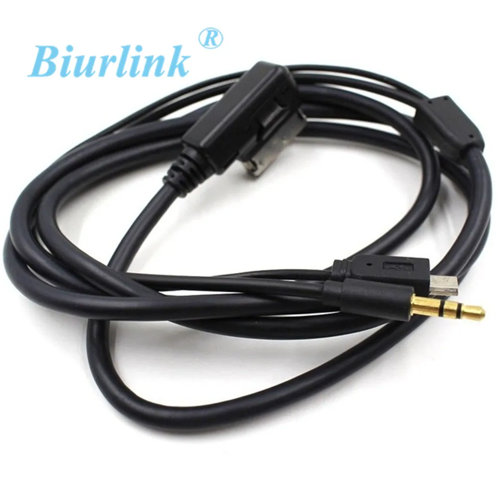 

Biurlink Micro USB Male with 3.5MM Jack Media Interface Aux Cable Audio Adapter for VW AUDI AMI MMI System