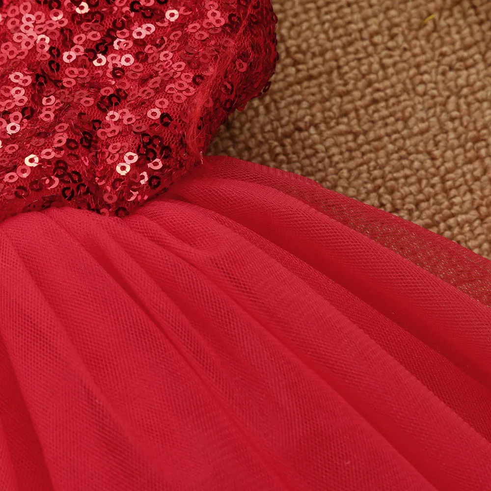 Модное платье для маленьких девочек Детское сердце с блестками вечерние платья-пачки принцессы с фатиновой юбкой модные платья без рукавов