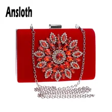 Клатч с кристаллами anslot для женщин, стразы, вечерняя сумочка, Дамская Свадебная сумка для невесты, Женские Простые ежедневные клатчи HPS604