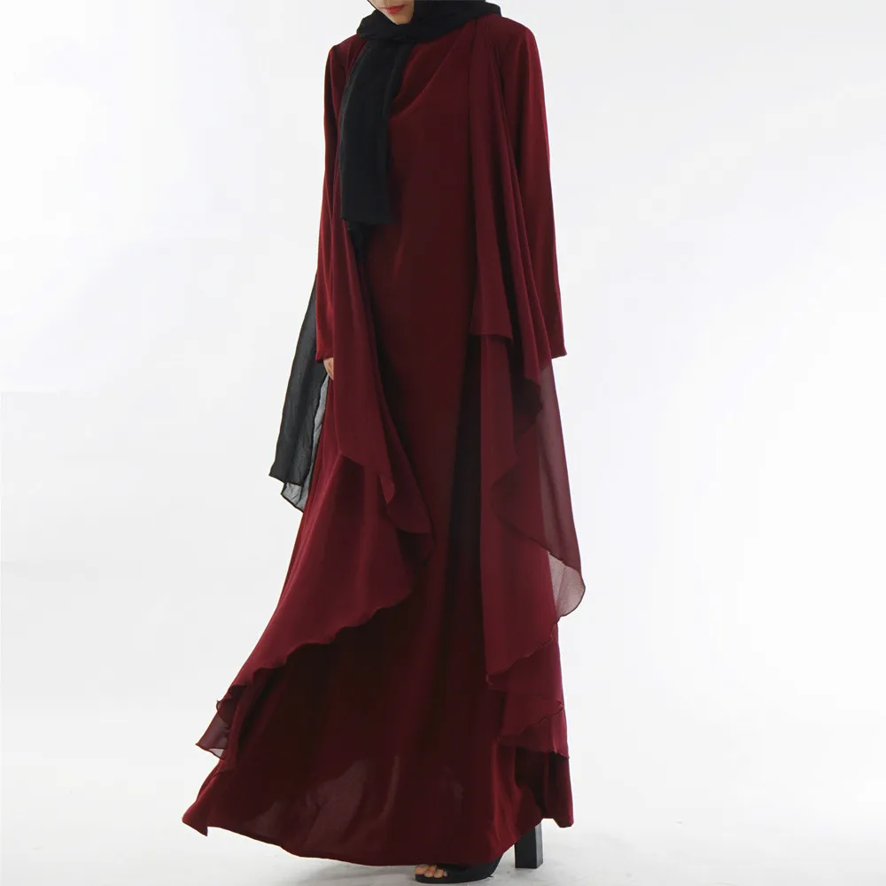 Кафтан марокканское мусульманское платье Vestidos кафтан Marocain Бангладеш Турция Рамадан халат Musulmane Longue арабский абайя Дубай платье - Цвет: Wine red