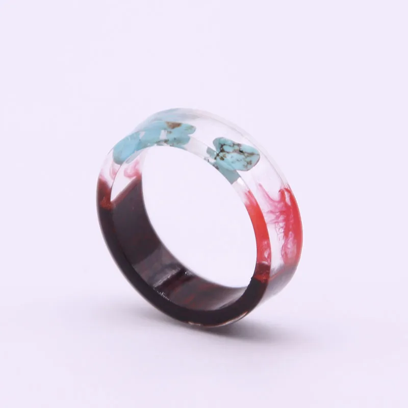 

New Design Resin Rings for Women Men Clear Wood Resin Ring Vintage Party Club Handmade Green Stone Epoxy Rings Drop Shipping