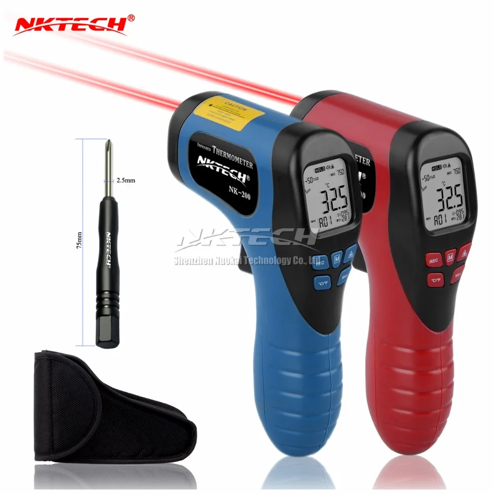 

NKTECH NK-200 LCD Infrared Digital Temperature Thermometer Laser IR Gun -50 to 750 or -58 to 1382F Auto Power Off Back-light