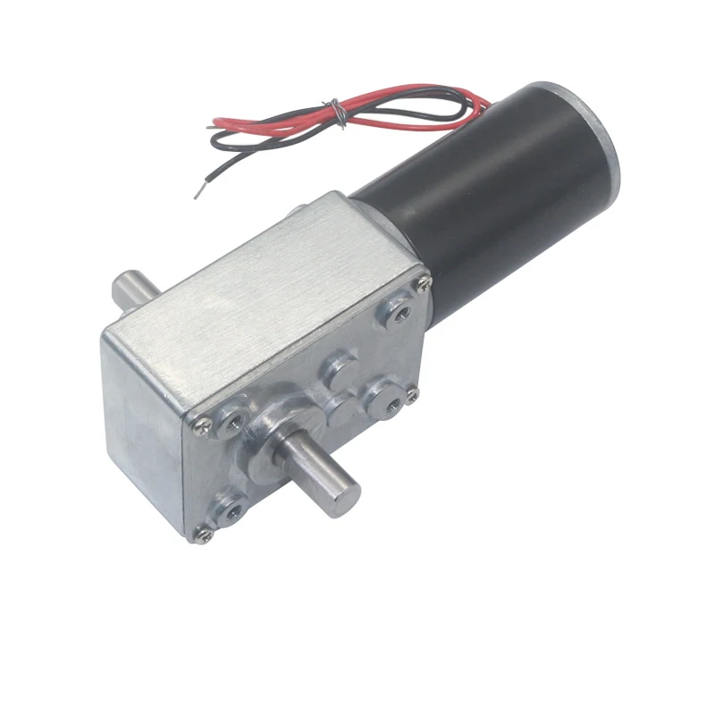 

12V DC Double Shaft Worm Gear Motor High Torque 70kg.cm 24 volt Motor Mini Turbine Worm Reducer Reversible