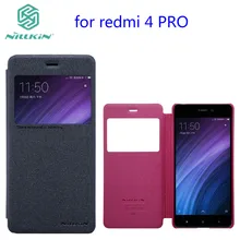 Чехол чехол для Xiaomi redmi 4 Pro Телефон Сумка NILLKIN искусственная кожа окошком для redmi 4 X Чехол redmi 4 prime флип