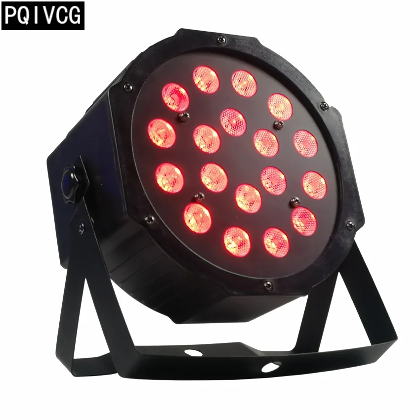 18x3 Вт светодиодные светильники RGB 3 в 1 DMX 512 Flat Par профессиональное сценическое