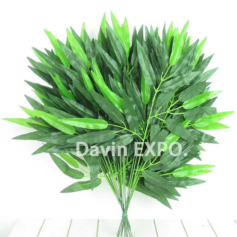 

New 1pc decorative flower green silk artificial bamboo leaves home decoration flower bouquet leaves leaf wedding party supplies