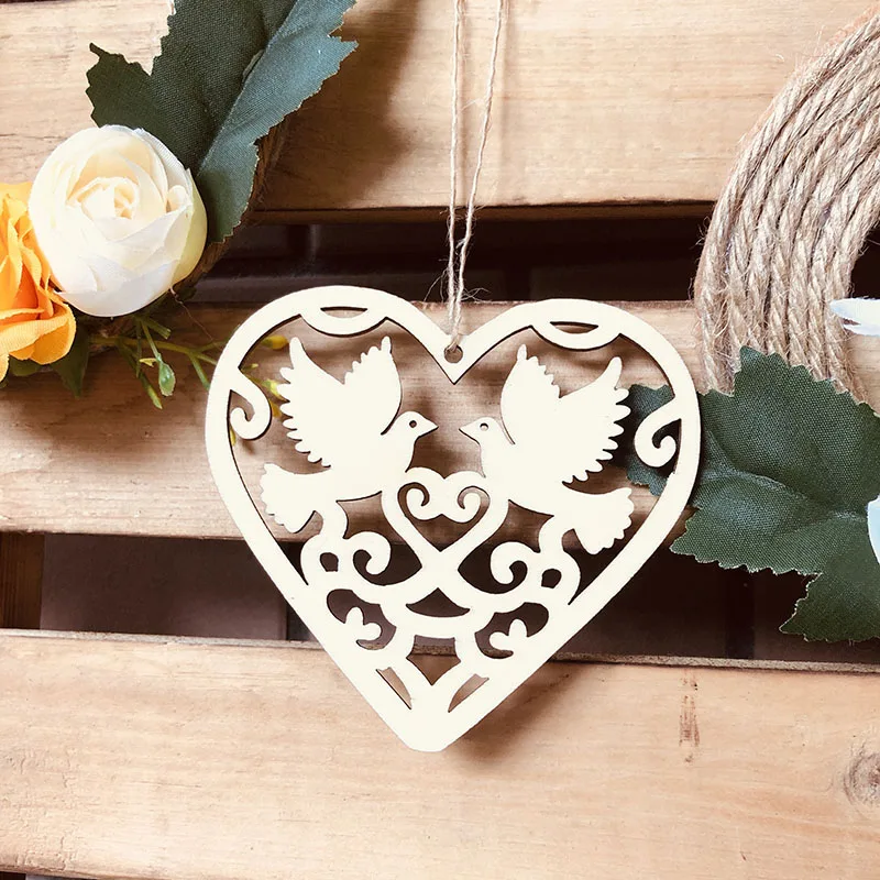 10pcs 50mm Valentine's Day Wooden Heart Ornaments Embellishment Tags Love  Heart Hanging Ornament Wedding Crafts Decor - AliExpress